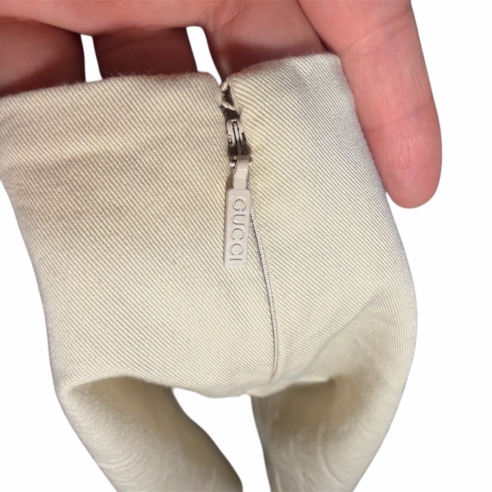 Gucci Beige Wrap Style Mini Skirt Size 2 Made in Italy Designer Skirt - Picture 7 of 10